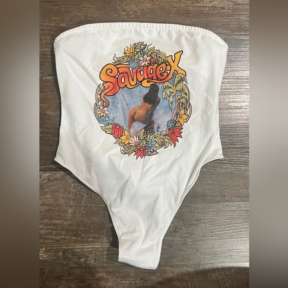 FINAL PRICE Savage Fenty  White and Blue Bodysuit